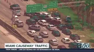 Traffic on Miami Causeway is a nightmare