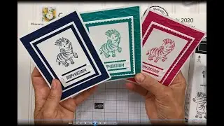 Maximizing Cardstock on a simple Fun Fold Zany Zebra Card