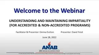 ANAB Webinar: Understanding and Maintaining Impartiality For Accredited and Non-Accredited Programs