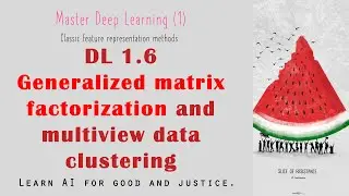 [Intuitive Deep Learning] 1.6 Generalizaed matrix factorization | Multiview data clustering using MF