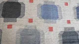 Oversized Modern Swedish-Inspired Geometric Rug N11156