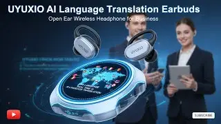 UYUXIO AI Translation Earbuds | 144 Languages Real-Time Translator with LCD Touch Screen