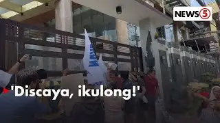 Ilang grupo, nagprotesta sa compound ng pamilya Discaya