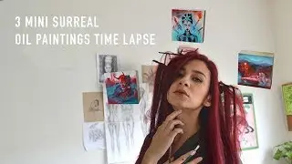 3 Mini Oil Paintings One Timelapse! | Neon Tokyo Surrealism