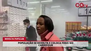 Popula&ccedil;&atilde;o se revolta e coloca fogo no Carrefour