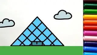 How to draw LOUVRE MUSEUM Paris - Easy Tutorial - Learn 2 Draw #louvremuseum #louvre louvre