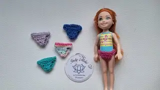 Calcinha de croche boneca Chelsea #barbie #barbiechelsea #chelsea #crochebarbie #barbiecroche