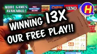 Winning 13X Our Free Play! Caveman KENO #KENONATION