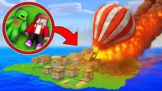 Mikey & JJ Survive The AIR BALLOON CRASH ON THE ISLAND in Minecraft (Maizen)