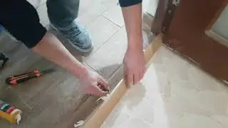 Montaj profil de trecere cu diferenta de nivel si șurub mascat