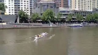 Rowing. Yarra river. Melbourne, Australia.