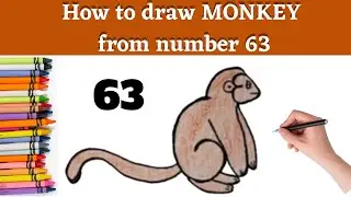 Turn number 63 in a monkey ! Drawing with Numbers #howtodraw #number #drawingtutorial #entertainment