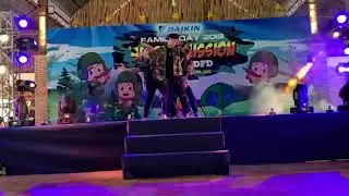 Army dance in daikin show- the fire art group