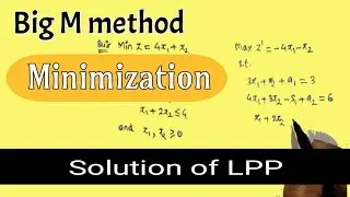 Minimization Big M method | Solution of LPP
