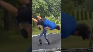 Back Body Drop!! WWE Trampoline #funny #wwefun #ecw #wwefunny #mma #wrestlingmask #wwe #aew