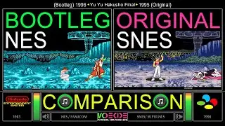 Yu Yu Hakusho Final (NES vs SNES) Side by Side Comparison (Bootleg vs Original) | VCDECIDE