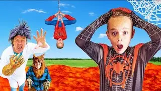 The Floor Is Lava! Spiderman vs Sneaky Villain! | Fun Squad