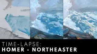 Timelapse - Winslow Homer Oil Painting 'Northeaster' Copy