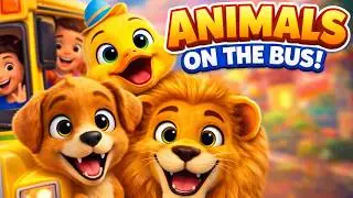 Animals on the Bus Song | Fun Kids Rhyme | Learning Cartoon for Children