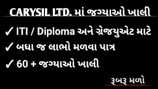 Carisil com. job I Gujarat job I Job Details #gujarat