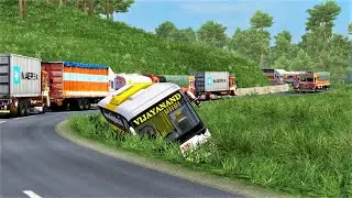 VRL Scania Metrolink Crossing Thrilling Indian Road & Suddenly Accident Broke The Flow