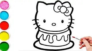 hello kitty cake drawing for kids | painting And Colouring For Kids And Toddlers | child art