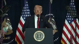 Trump gives remarks during National Prayer Breakfast at the Washington Hilton.
