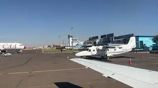 Landing at Lubumbashi Luano International Airport. Air Fast Congo Embraer 145