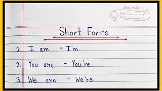 20 Short Form Of Spoken English  | Short Forms | Contractions In English Grammar Short Words