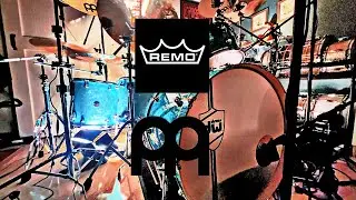 Remo Emperor Coated drum heads & Meinl Pure Alloy Custom Cymbals. Isolated Rock-Drums Track.