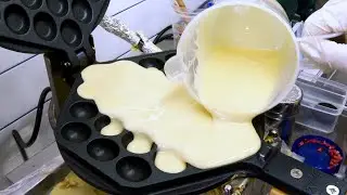 Best Bubble Waffle, Вафли со взбитыми сливками, Вафли с мороженым, Шоколад, Корейская уличная еда