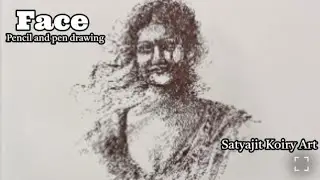 Face pencil and pen drawing// Demo -Satyajit Koiry (India)