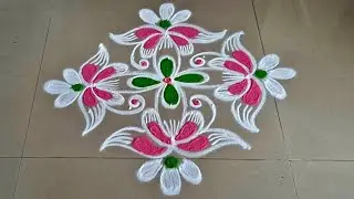 #Karthigai Deepam rangoli (5-1)/#Margazhi special rangoli/#Apartment rangoli /#Beautiful rangoli 