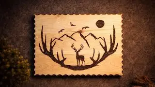 Wood Carving Deer Artwork | حفر لوحة الغزال على الخشب من الصفر