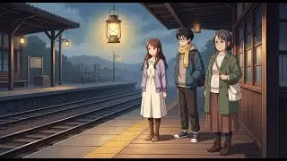 Lanterns at a Quiet Train Station 🌙 | Ghibli-Style Night ASMR