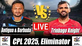 CPL Score 2025 |Antigua & Barbuda Falcons vs Trinbago Knight Riders  Eliminator T20 Score Commentary