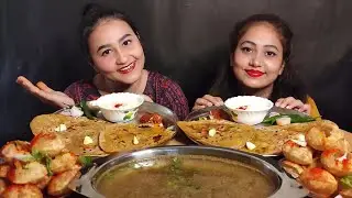Алу Паратха, Панипури 😋🤤 вызов еды при участии @PratimaShuklaa II Punishment 🤯