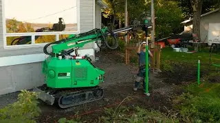 Installation de pieux viss&eacute;s Techno Pieux pour un patio de prestige