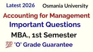 Accounting for Management Important Questions MBA 1st Semester Osmania University