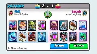 3M Hog Log vs Golem Lightning Ewiz (2:1) | Clash Royale