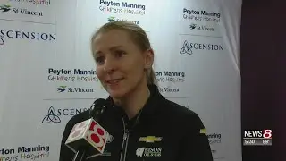 Pippa Mann visits child organ transplant patients at Peyton Manning Children's Hospital