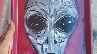 Alien Pop Art on Metal, Order Link in Description