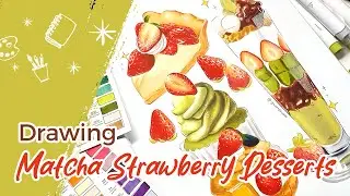 Ohuhu X @gazoostudio  Drawing Matcha Strawberry Desserts with Ohuhu Markers 🍓