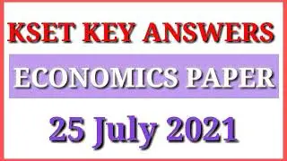 KSET ECONOMICS PAPER KEY Answer 25 July 2021