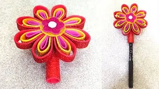 CÓMO DECORAR TUS LAPICES CON FLORES DE GOMA EVA (manualidades para la escuela) - Ideas Fantásticas