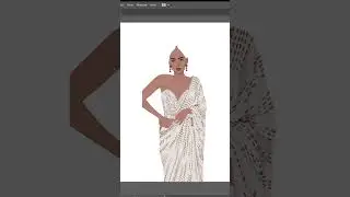 Komal Pandey In white| Digital Illustration | Vector | EFI Explicate Fashion & Illustration | Sarika