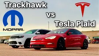 Trackhawk против Tesla Plaid (суперэлектромобиль!)