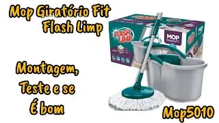 Mop Girat&oacute;rio Fit Flash Limp Mop5010 Montagem e Testando a Limpeza e se &eacute; bom? 