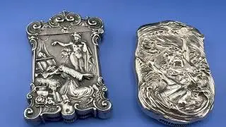 William B. Kerr of Newark, New Jersey Antique Sterling Silver Match Safes