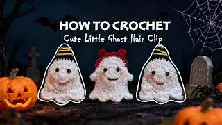 Cute & Creepy: Beginner-Friendly Halloween Ghost Hair Clip Crochet Guide 🎉👻🎃🧶